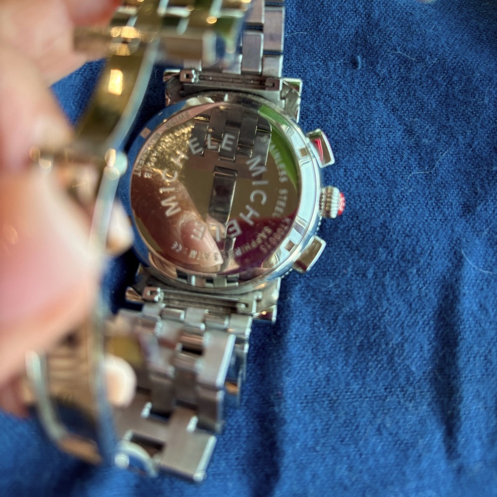 Michele Silver Large face sport sail watch